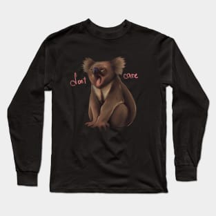 Cute lazy koala bear don’t care(on blue jeans) Long Sleeve T-Shirt